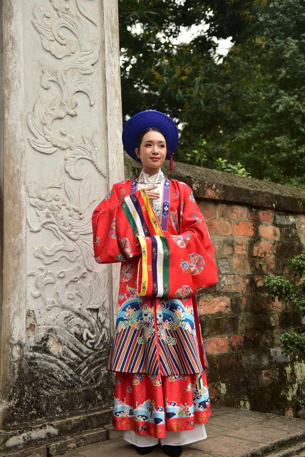 Traditional Vietnamese Red Dress